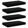 vidaXL Lebdeče police 4 kosi visok sijaj črne 40x23,5x3,8 cm MDF
