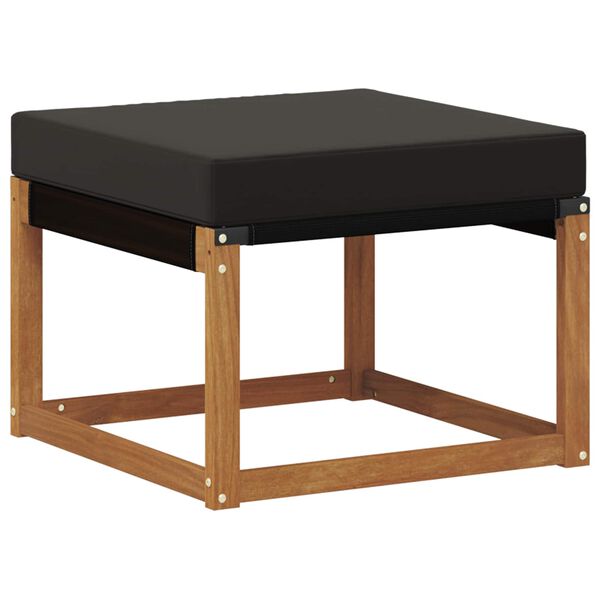 vidaXL Zunanji puf Trdni akacijev les in tkanina Textilene Naravna