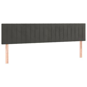 vidaXL Posteljno vzglavje temno siva 160x5x78/88 cm žamet