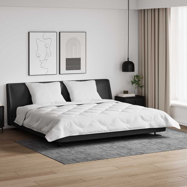 vidaXL Zimska posteljnina z blazino 3 pcs Bela Mikrovlakna