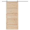vidaXL Barn Door Voščeno rjava 80 x 208 cm Trden borov les