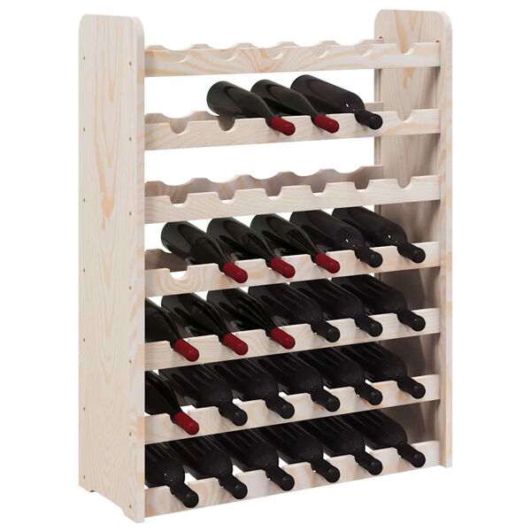 vidaXL Stojalo za vino 67,5x25x87 cm trdna borovina