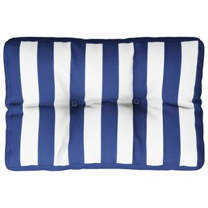 vidaXL Blazina za palete modro bele črte 50x40x12 cm blago