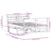 vidaXL Posteljni okvir brez vzmetnice 140x190 cm trdna borovina