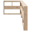 vidaXL Knjižnica vzglavje L-oblike 80 cm trdna borovina