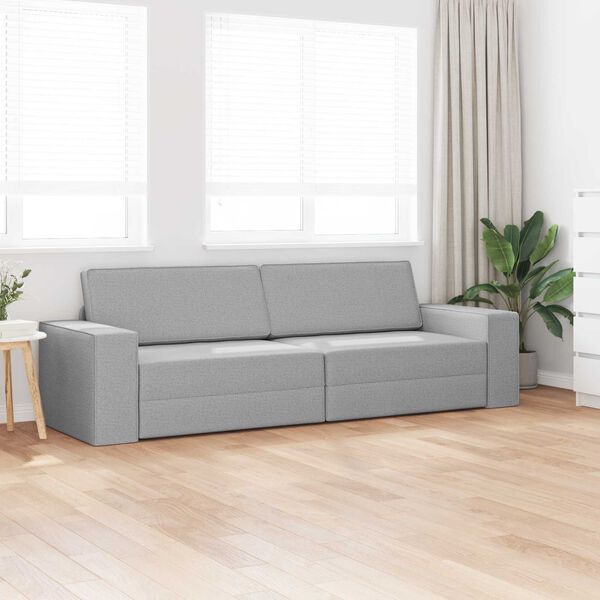vidaXL Sofa postelja 200cm Oblačno siva blago