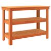 vidaXL Delovna miza s polico 110,5 x 50 x 80 cm Trdna borovina
