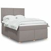 vidaXL Box spring postelja z vzmetnico taupe 140x190 cm blago
