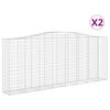 vidaXL Obokana gabionska ko&scaron;ara 2 kosa 400x50x160/180cm cinkano železo