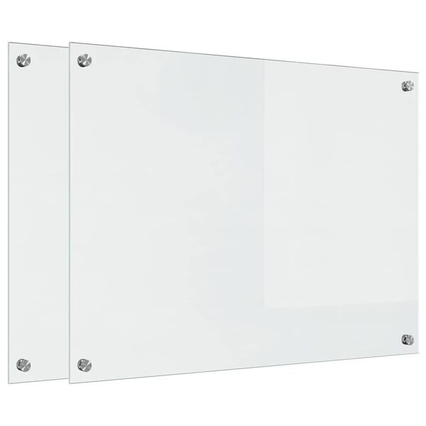 vidaXL Za&scaron;čita za kuhinjo 2 pcs Transparentno 80 x 60 cm