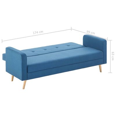 vidaXL Kavč iz blaga modre barve