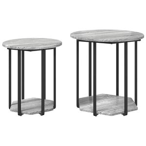 vidaXL Komplet stranskih mizic 2 kos Siva 50 x 50 x 50,5 cm