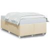 vidaXL Posteljni okvir brez vzmetnice krem 120x190 cm blago