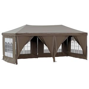 vidaXL Zložljiv vrtni &scaron;otor s stranicami taupe 3x6 m