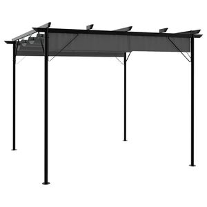 vidaXL Pergola z zložljivo streho antracitna 3x3 m jeklo 180 g/m&sup2;