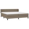 vidaXL Box spring postelja z vzmetnico taupe 200x200 cm blago