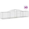 vidaXL Obokana gabionska ko&scaron;ara 9 kosa 300x50x60/80cm pocinkano železo