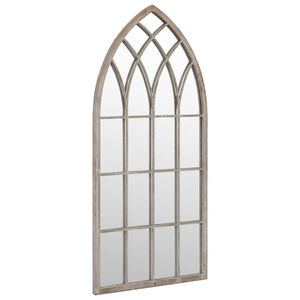 vidaXL Vrtno ogledalo pe&scaron;čeno 100x45 cm železno za zunanjo uporabo