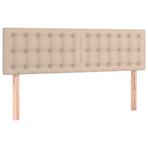 vidaXL Posteljno vzglavje kapučino 144x5x78/88 cm umetno usnje