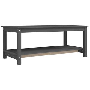 vidaXL Klubska mizica siva 110x55x45 trdna borovina
