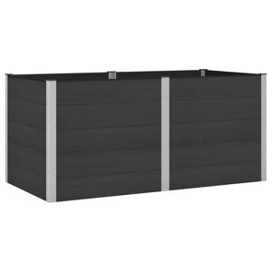 vidaXL Vrtna visoka greda Črna 200 x 100 x 91 cm