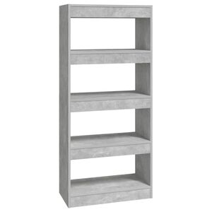 vidaXL Knjižna omara/pregrada betonsko siva 60x30x135 cm