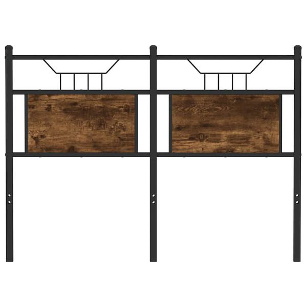 vidaXL Nadomestno vzglavje dimljeni hrast 120 cm inž. les in jeklo