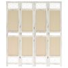vidaXL Paravan 4-delni krem 140x165 cm blago