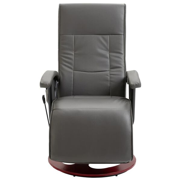 vidaXL Masažni stol sivo umetno usnje