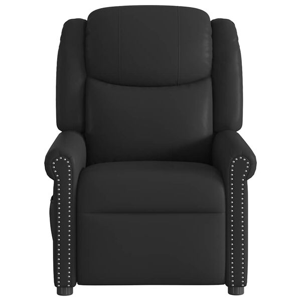 vidaXL Električni masažni nagibni stol Shiny Black Faux Leather