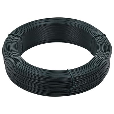 vidaXL Vezna žica za ograjo 250 m 2,3/3,8 mm jeklo črno zelena