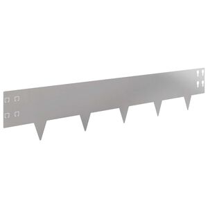 vidaXL Robovi trave 20 kos 100 x 20 cm Jeklo Srebrna