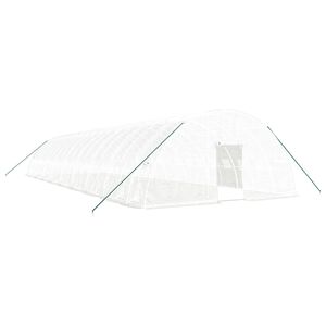vidaXL Rastlinjak z jeklenim okvirjem bel 108 m&sup2; 18x6x2,85 m