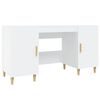 vidaXL Pisalna miza bela 140x50x75 cm konstruiran les