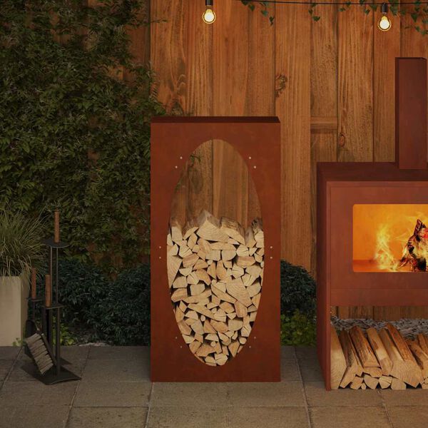 vidaXL Stojalo za drva 50x23x100 cm Vremensko odporno jeklo