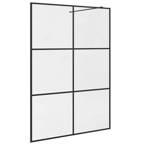 vidaXL Pregrada za tu&scaron; s prozornim ESG steklom 140x195 cm črna