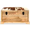 vidaXL Klop za shranjevanje pravo usnje in mangov les 80x44x44 cm