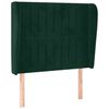 vidaXL Vzglavje z u&scaron;esi temno zeleno 93x23x118/128 cm žamet
