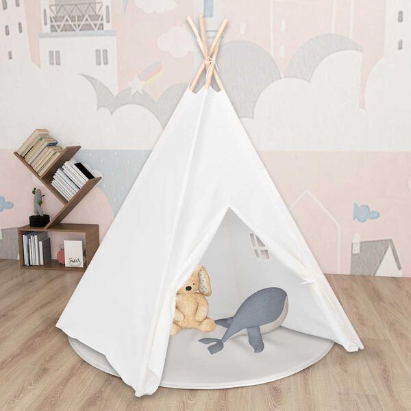 vidaXL Otro&scaron;ki tipi &scaron;otor z vrečo peach skin bel 120x120x150 cm