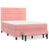 vidaXL Box spring postelja z vzmetnico roza 140x200 cm žamet
