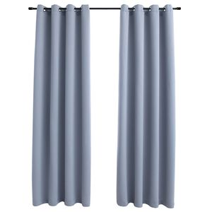 vidaXL Zatemnitvene zavese s kovinskimi obročki 2 kosa sive 140x225 cm