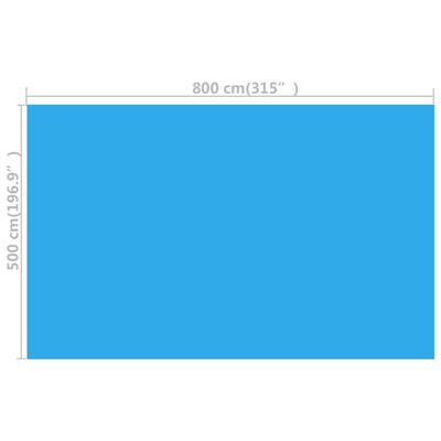 vidaXL Pravokotno pokrivalo za bazen 800x500 cm PE modro