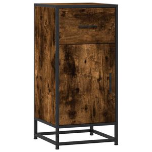 vidaXL Komoda dimljeni hrast 35,5x35x76 cm inženirski les in kovina