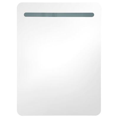 vidaXL LED kopalniška omarica z ogledalom betonsko siva 60x11x80 cm