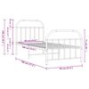 vidaXL Kovinski posteljni okvir z vzglavjem in vznožjem bel 90x190 cm