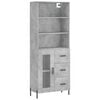 vidaXL Visoka komoda betonsko siva 69,5x34x180 cm inženirski les