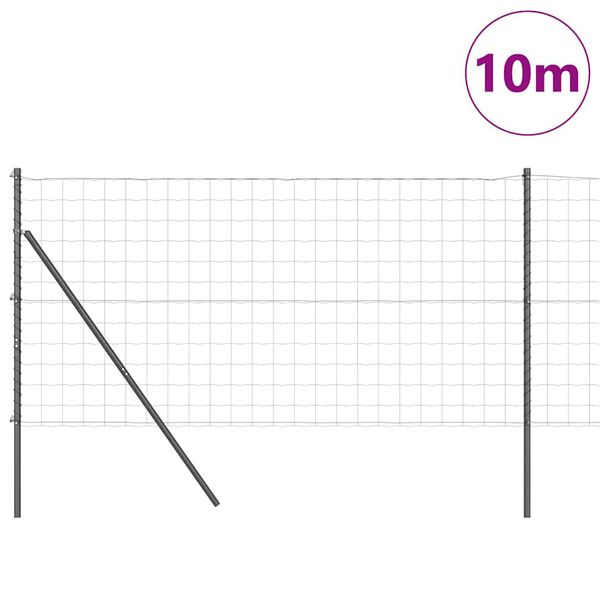 vidaXL Ograja s stebrom Siva 1,4 x 10 m Jeklo in PVC