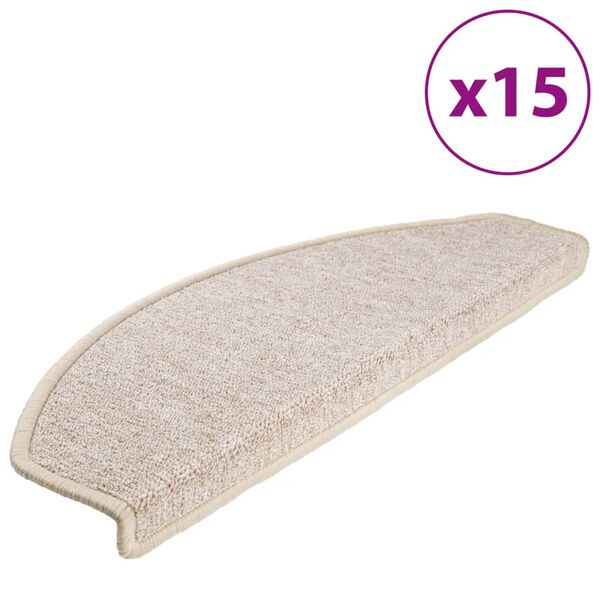 vidaXL Stopni&scaron;čne preproge 15 kosov 65x24x4 cm taupe polkrožne velike