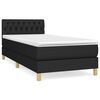vidaXL Box spring postelja z vzmetnico črna 80x200 cm blago