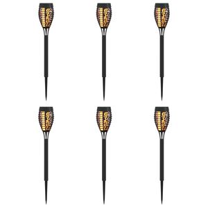 vidaXL Sončne luči za zunanjo uporabo z zemeljskim klinom 6 pcs ABS